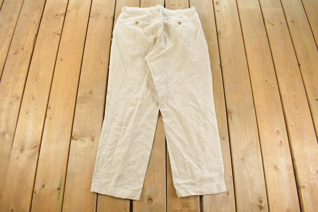 Vintage 1980s Jos. A. Banks Linen Pleated Trousers Men's 33 x 28