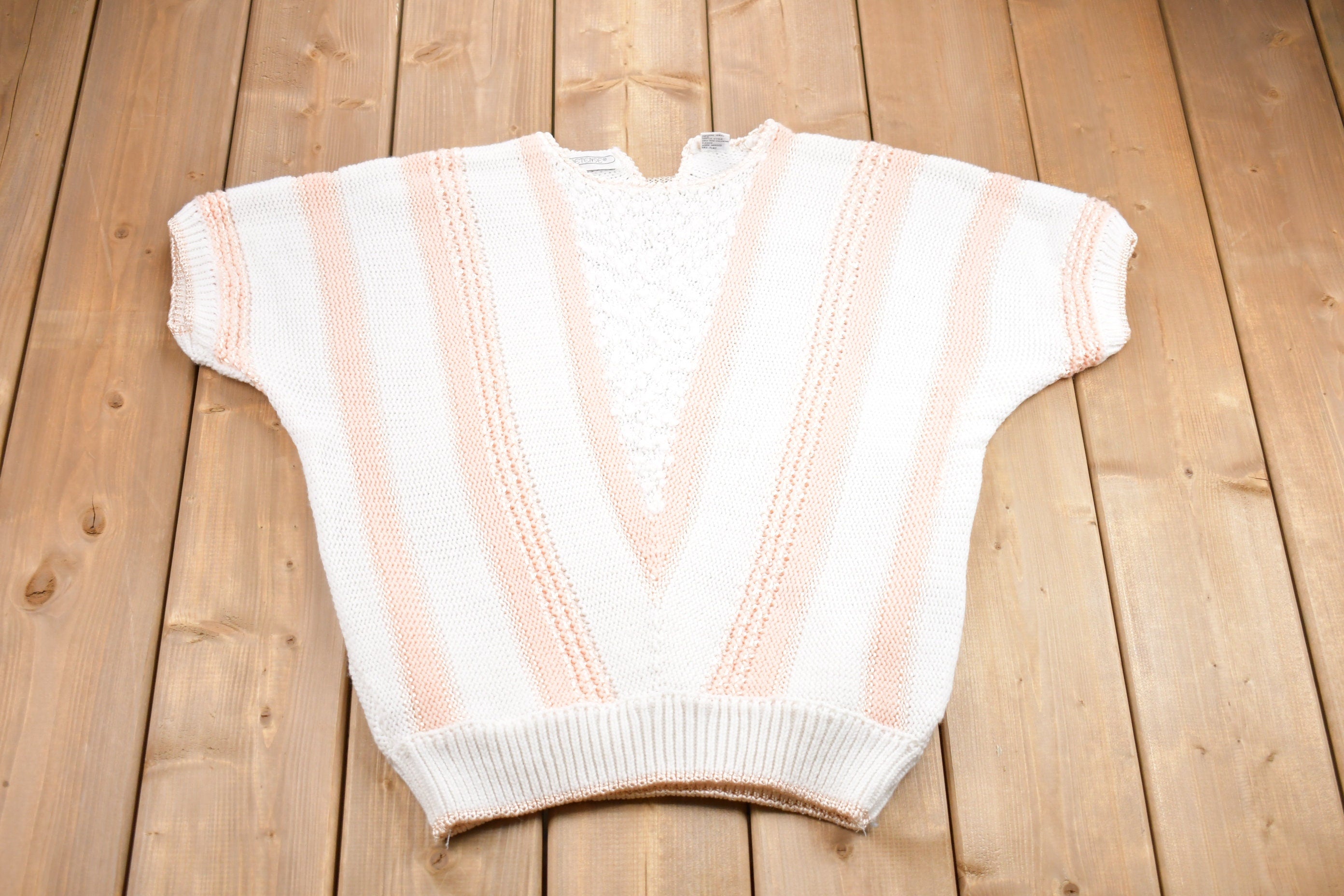 Vintage 1980s Pretense Knitted Short Sleeve Sweater