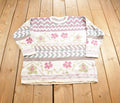 Vintage 1980s Cute Flower Knit Crewneck Sweater Made In Canada