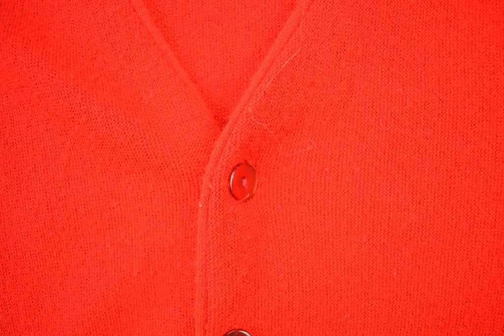 Vintage 1970s JC Penney Red Blank Knitted Cardigan Sweater