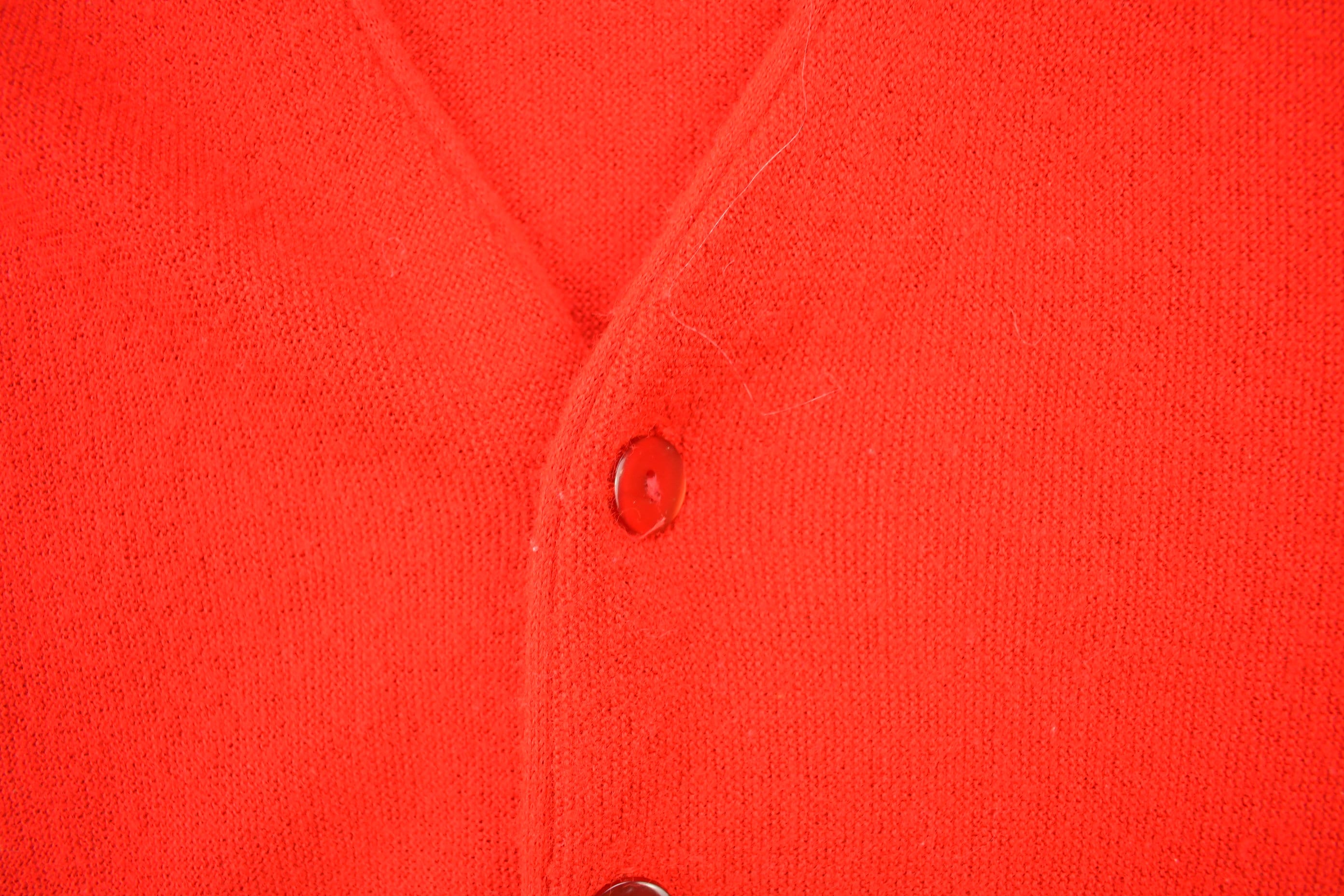 Vintage 1970s JC Penney Red Blank Knitted Cardigan Sweater