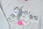 Vintage 1990s Kitten Collared Cute Cat Crewneck Sweater