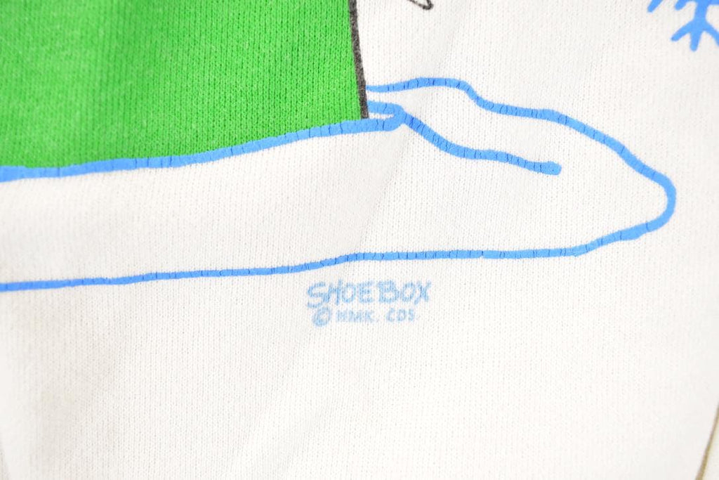Vintage 1990s Let It Snow Someplace Else Shoebox Humour Christmas Crewneck Sweatshirt Men's L