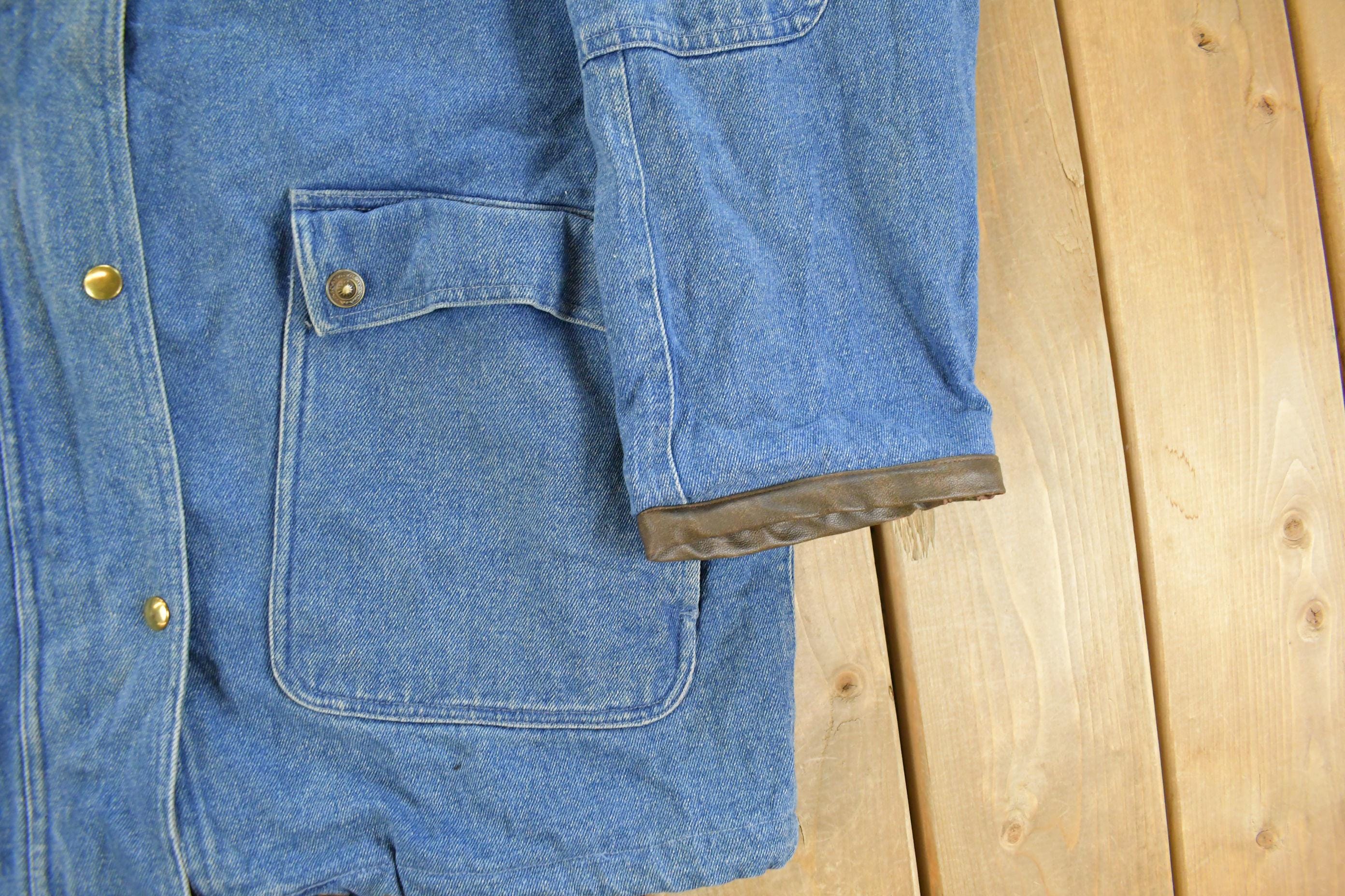 Vintage 1990s Climate Zone Denim Jean Chore Coat Women's Medium