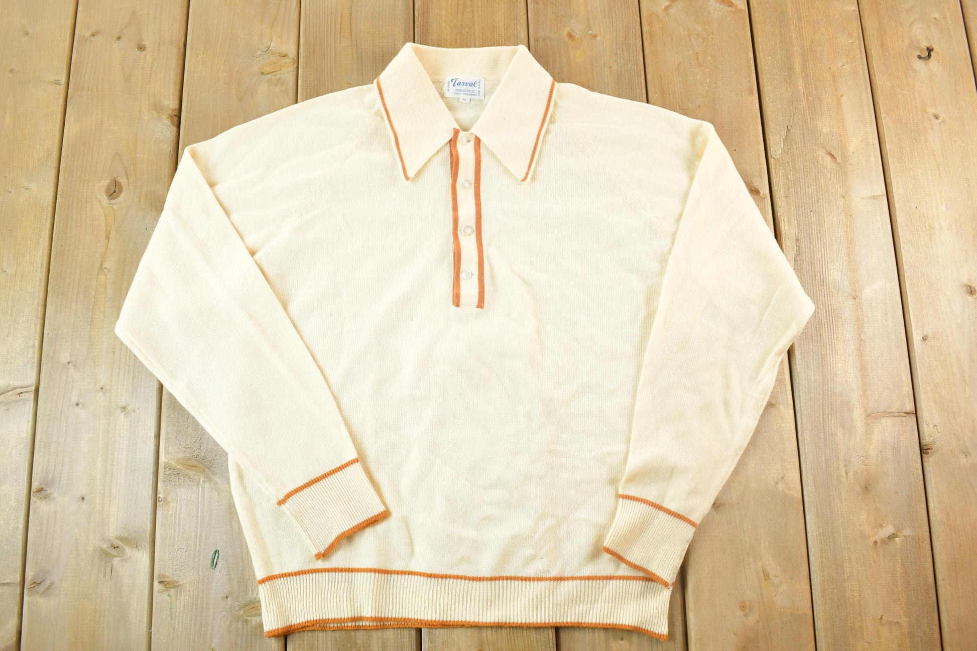 Vintage 1970s Tarval Quarter Button Sweatshirt Mens L