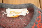 Vintage 1960s Paisley Graphic Knitted Cardigan Sweater