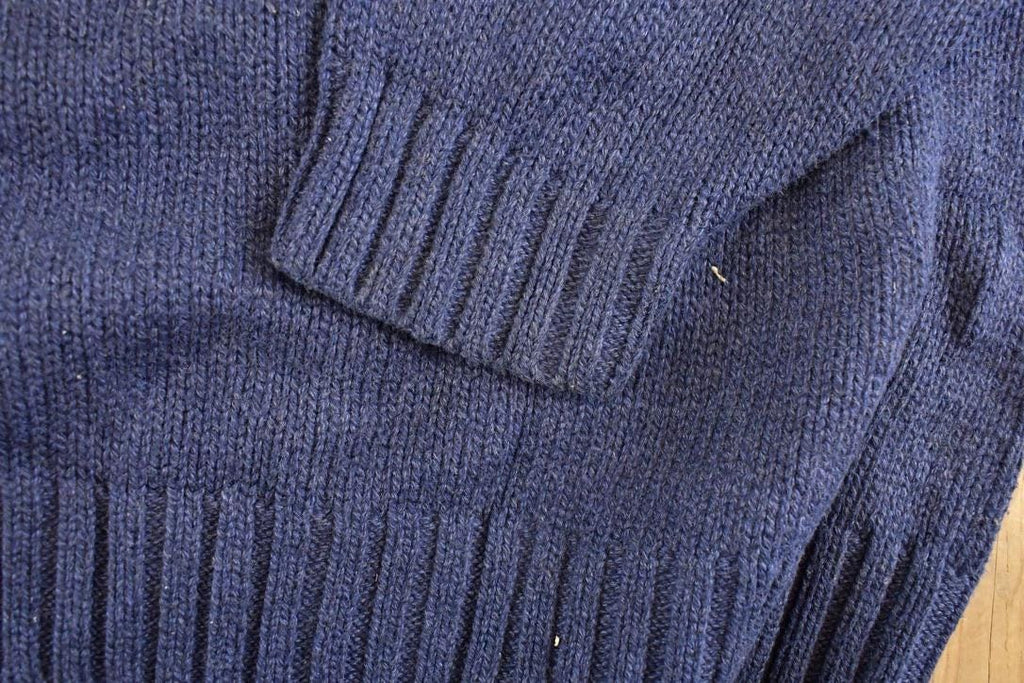 Vintage 1990s Lands End American Flag Knit Crewneck Sweater MensX L / 90's Abstract Pattern 3D Knitted Sweatshirt