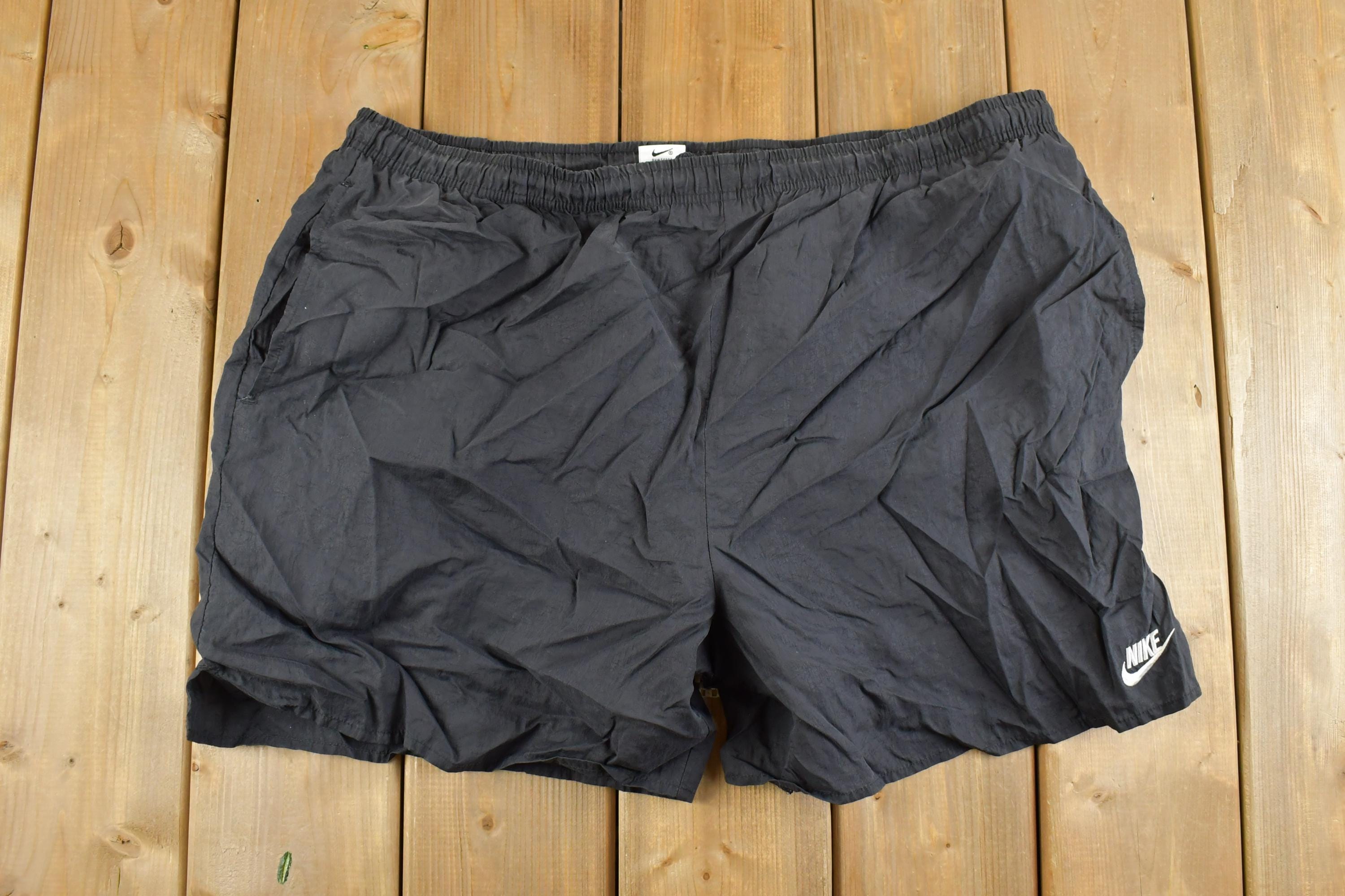 Vintage 1990s Nike Mini Swoosh Text logo Swim Shorts Size XL