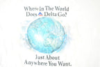 Vintage 1990s Where In The World Does Delta Go Souvenir T-Shirt Men's L