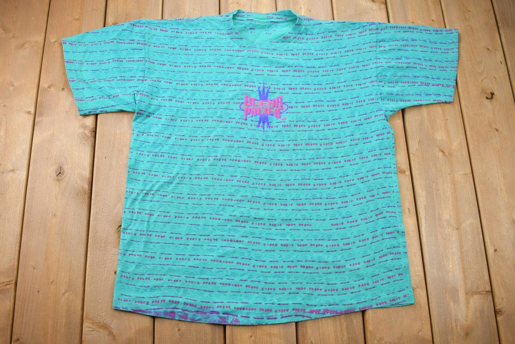 Vintage 1991 Ocean Pacific All Over Print Graphic T Shirt