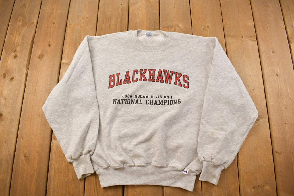 Vintage 2000 Blackhawks NJCAA National Champions Collegiate Crewneck