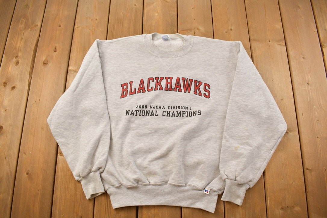 Vintage 2000 Blackhawks NJCAA National Champions Collegiate Crewneck