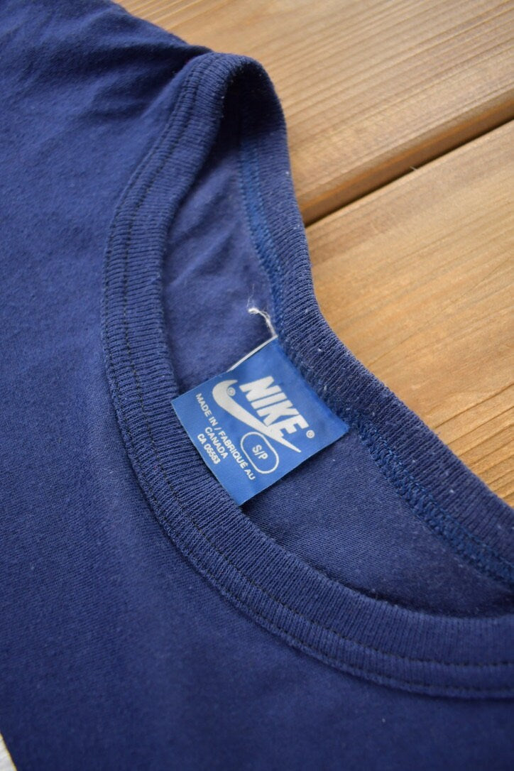 Vintage 1980s Nike Big Logo Single Stitch Graphic T Shirt Made In Canada