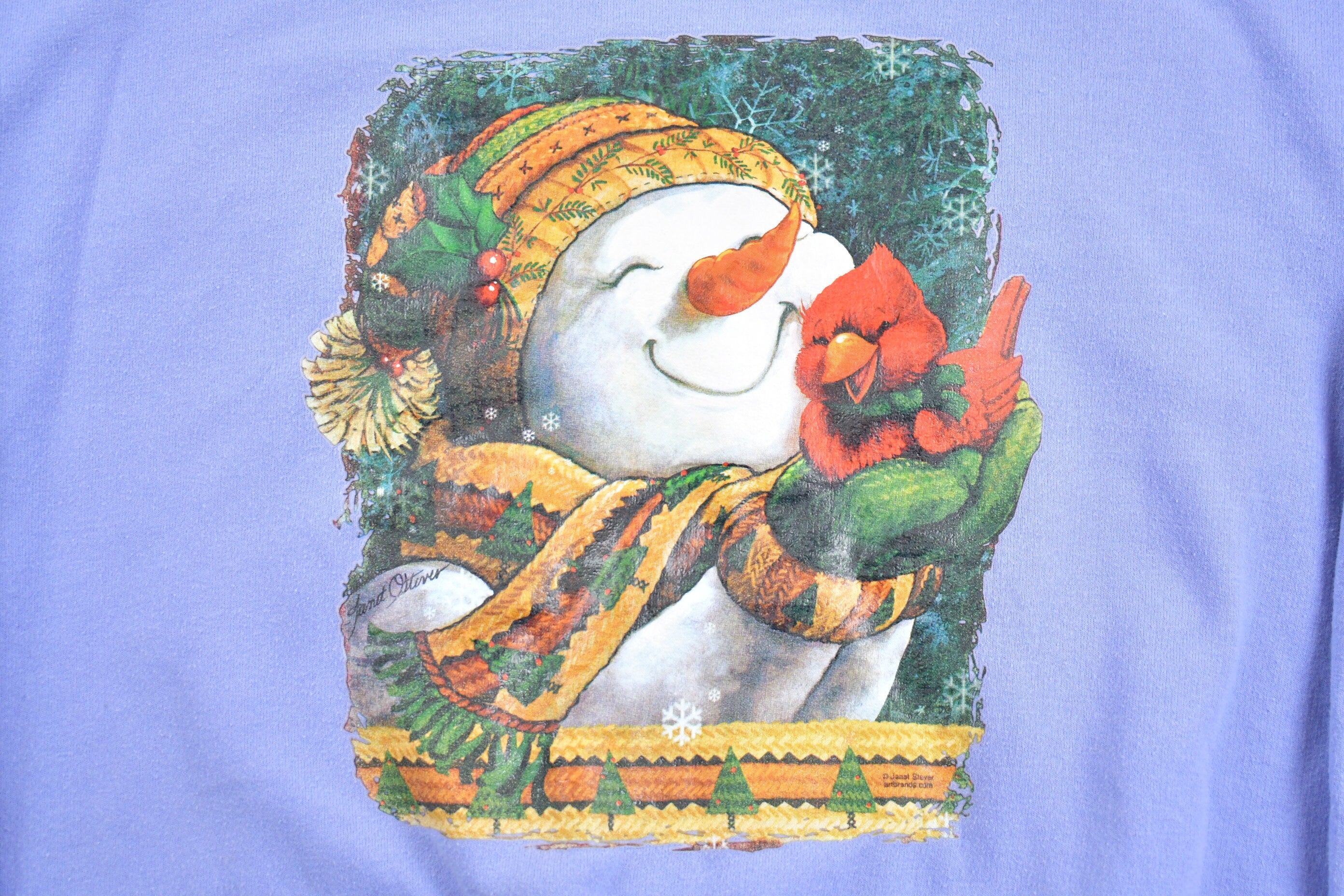 Vintage 1990s Snowman and Cardinal Cute Crewneck Sweater