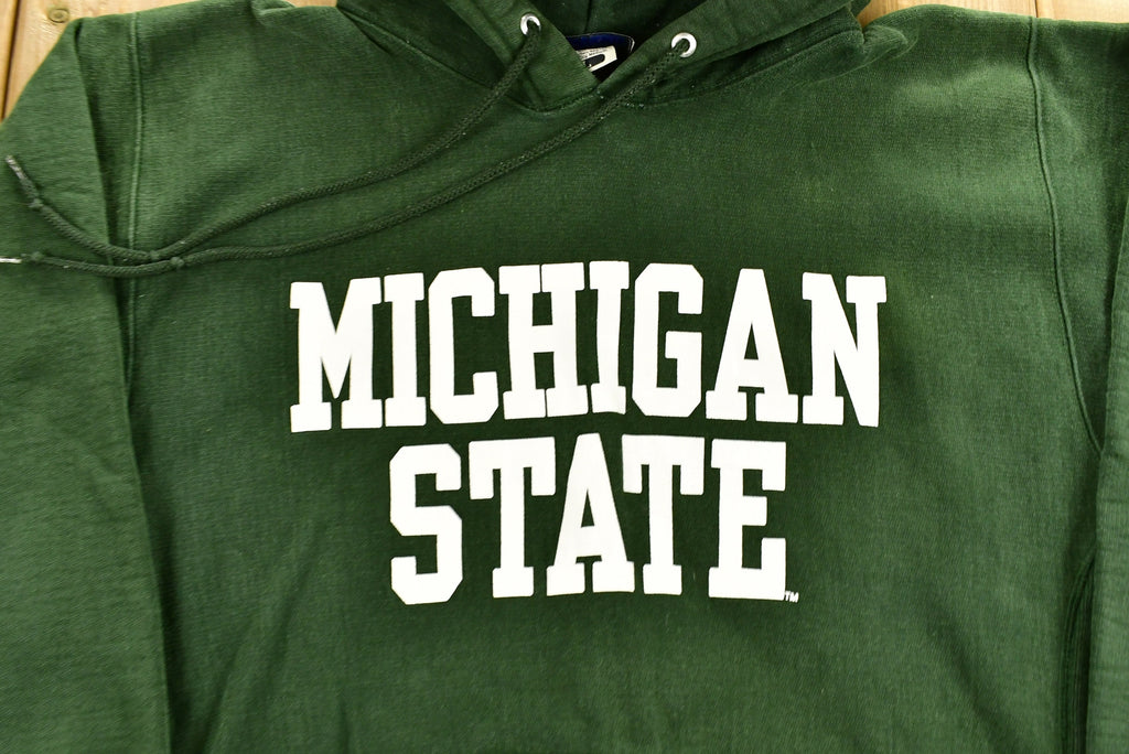 Vintage 1990's University of Michigan State Collegiate Hoodie  Heavyweight Sweater  NCAA Sweatshirt  Sportswear  Americana