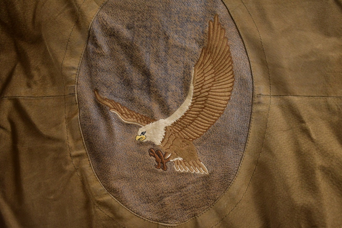 Vintage 1980s Suede Leather Embroidered Jacket