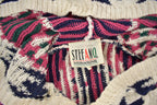 Vintage 1990s Stefano International Aztec Graphic Knit Hoodie