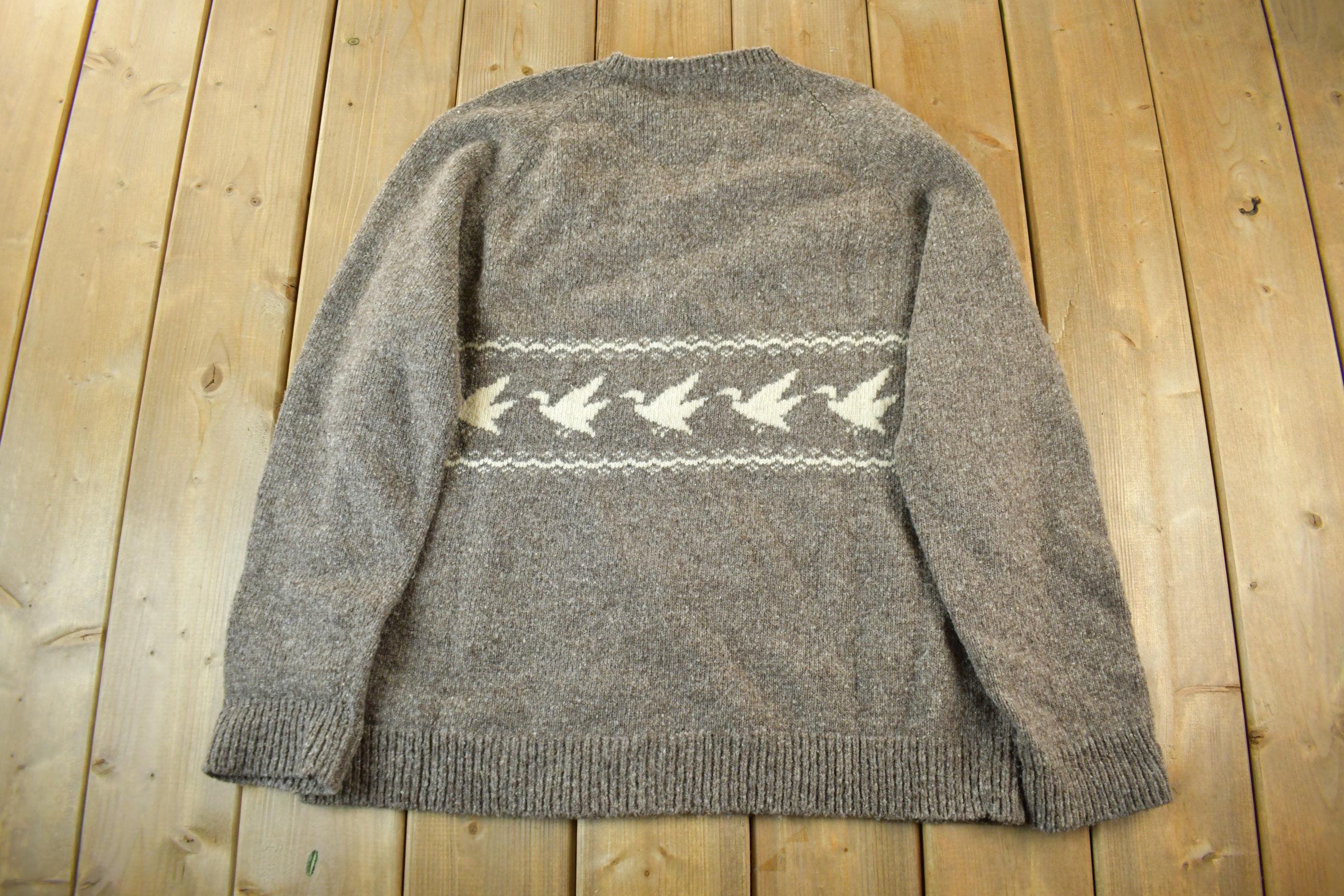 Vintage 1950s 1960s St. Marys Woolens Handloomed Wool Knit Sweater Men's L
