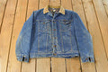 Vintage 1980s Wrangler Western Wear Blanket Lined Denim Jean Jacket Men's M