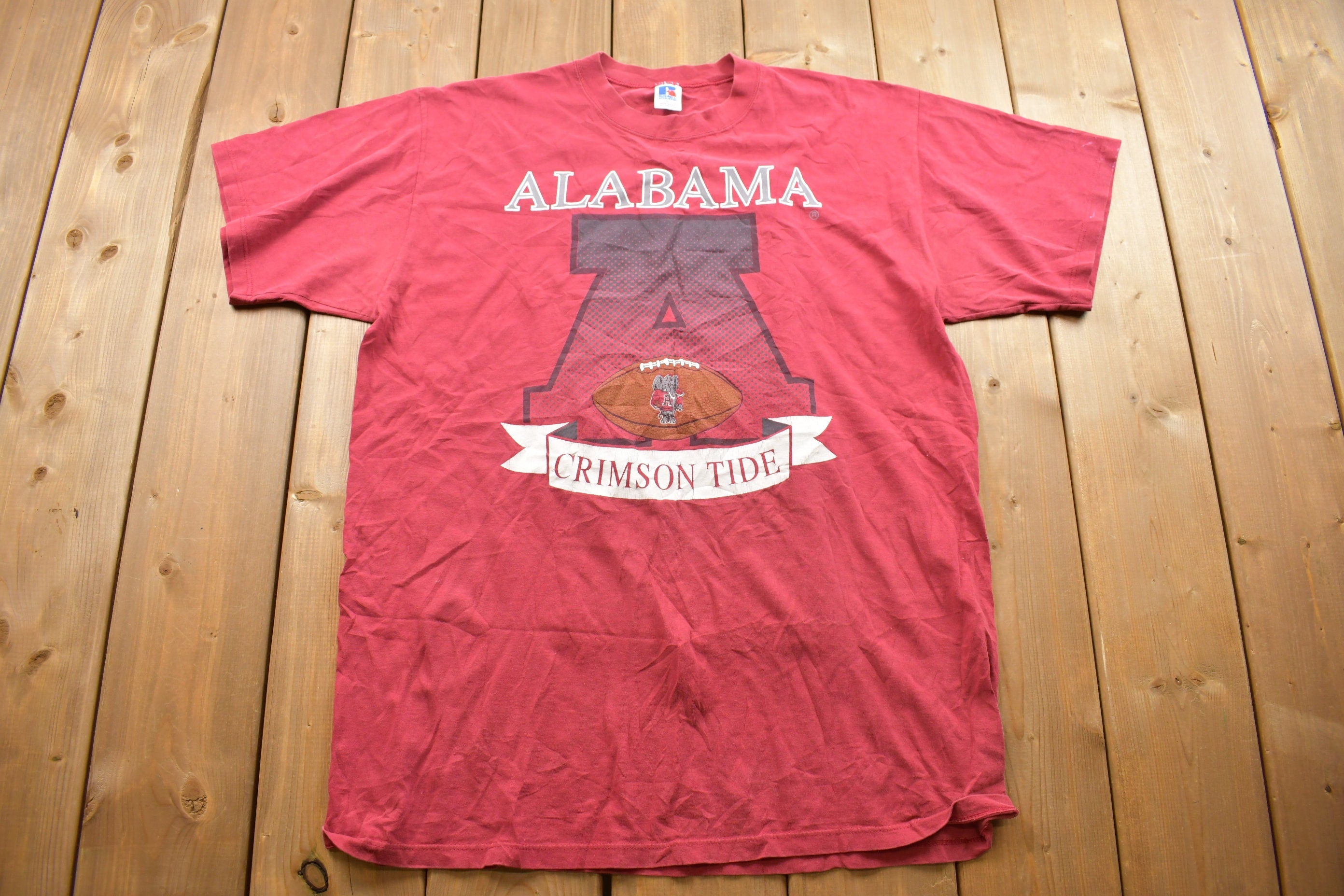 Vintage 1990s Alabama Crimson Tide Russell Athletic Collegiate T-Shirt