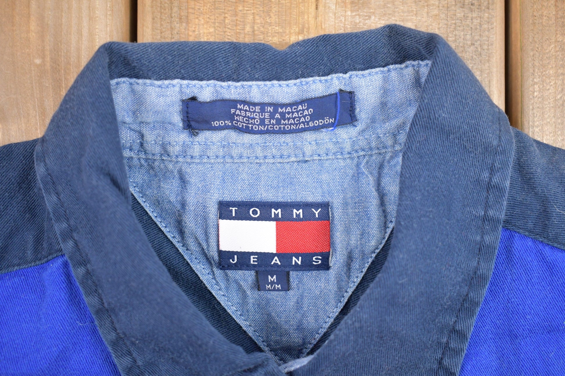 Vintage 1990s Tommy Hilfiger Button Up Color Block Shirt