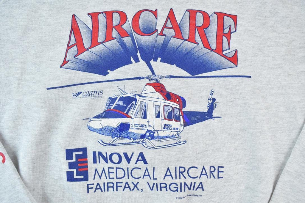 Vintage 1990s Helicopter Air Care Crewneck Sweatshirt Made In USA