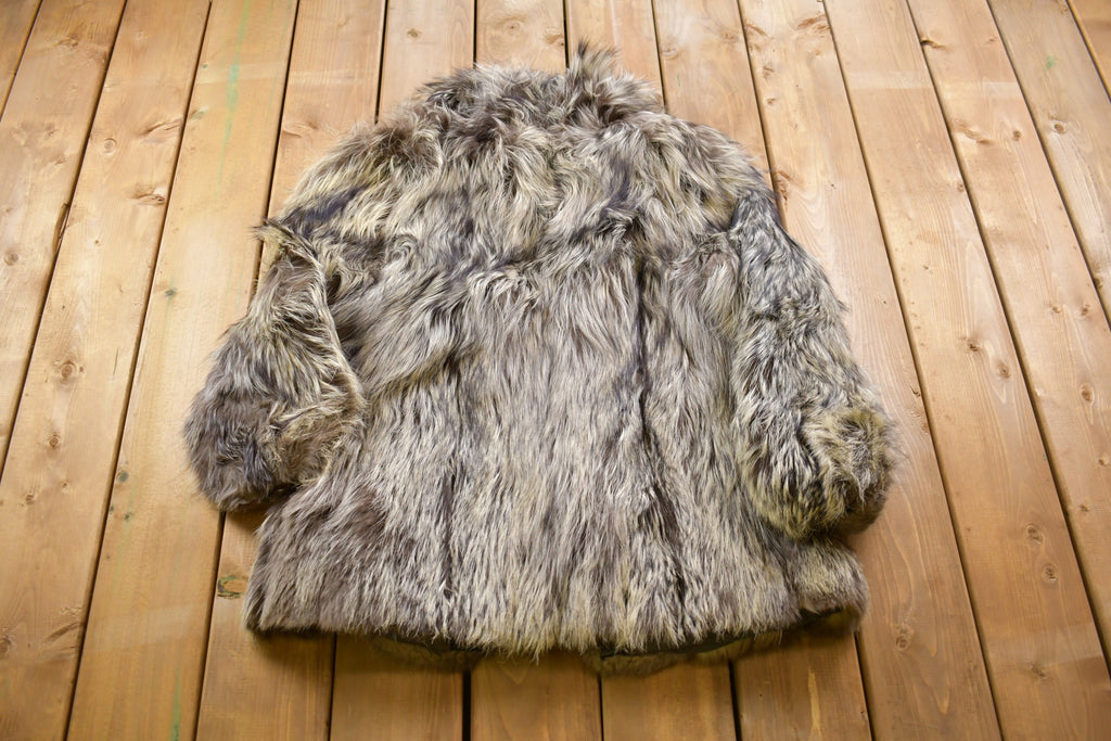 Vintage 1980s Silver Fox Fur Coat