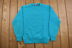 Vintage 1990s Town Craft Knitted Crewneck Sweater  90s  Blue  Sweatshirt