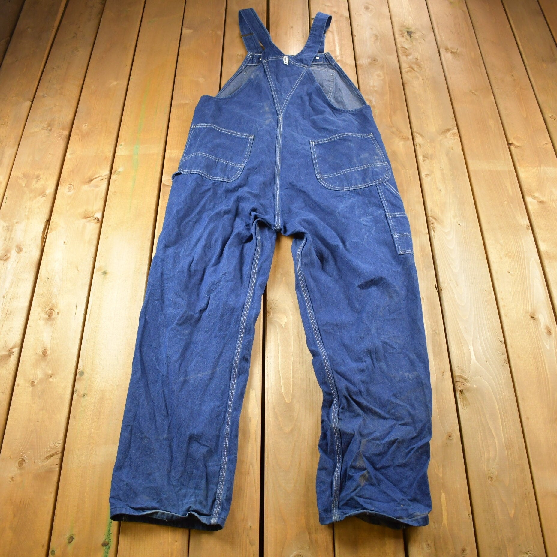 Vintage 1990s KEY Imperial Denim Jean Overalls Size 42 x 31