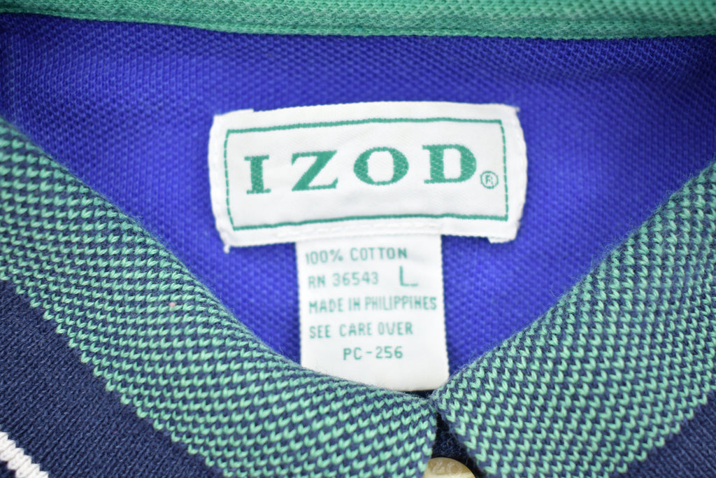 Vintage 1990s Izod Striped Collared Shirt