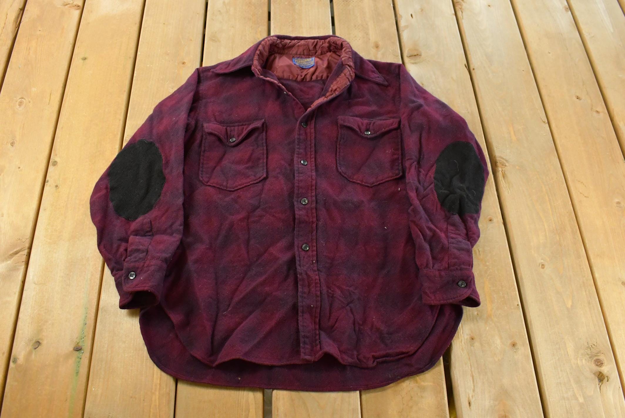 Vintage 1960s Pendleton Wool Flannel Trail Shirt Men's Large /