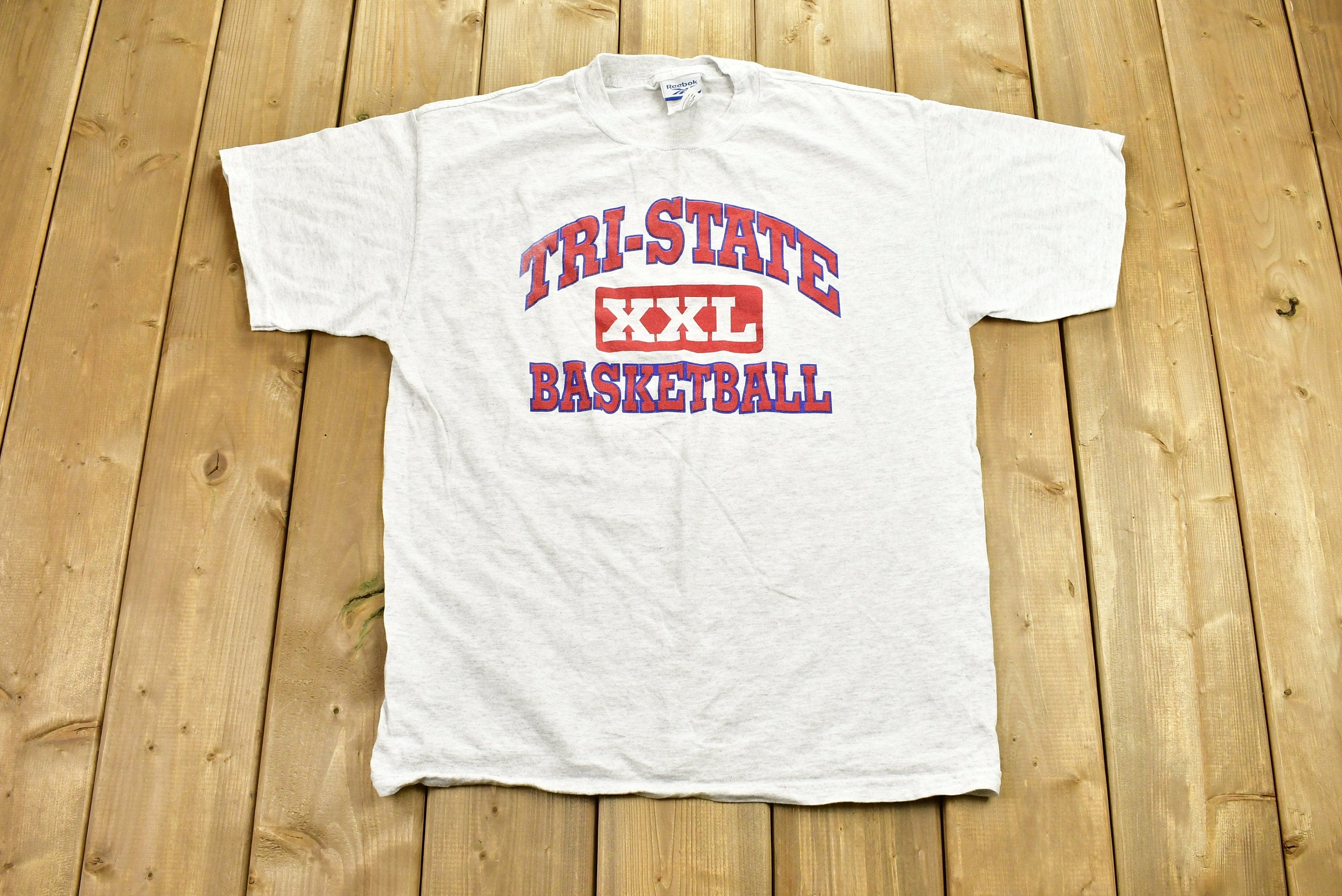 Vintage 1990s Tri State Basketball Reebok T-Shirt  College Sports  Basketball Tee  90s Streetwear  Athleisure  Sportswear