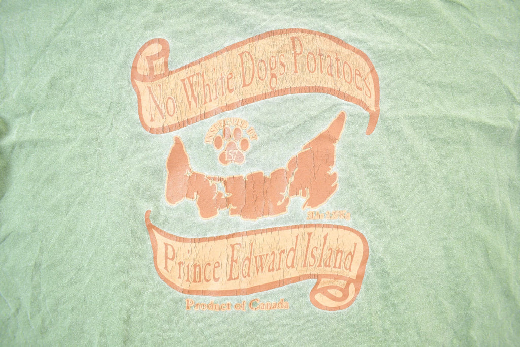 Vintage 1990s No White Dogs Potatoes Prince Edward IslandSouvenir T-Shirt / Streetwear / Made In USA / Vacation Tee / Travel T Shirt