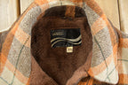 Vintage 1980s Montgomery Ward Sherpa Lined Wool Flannel Shirt Jacket Men's M