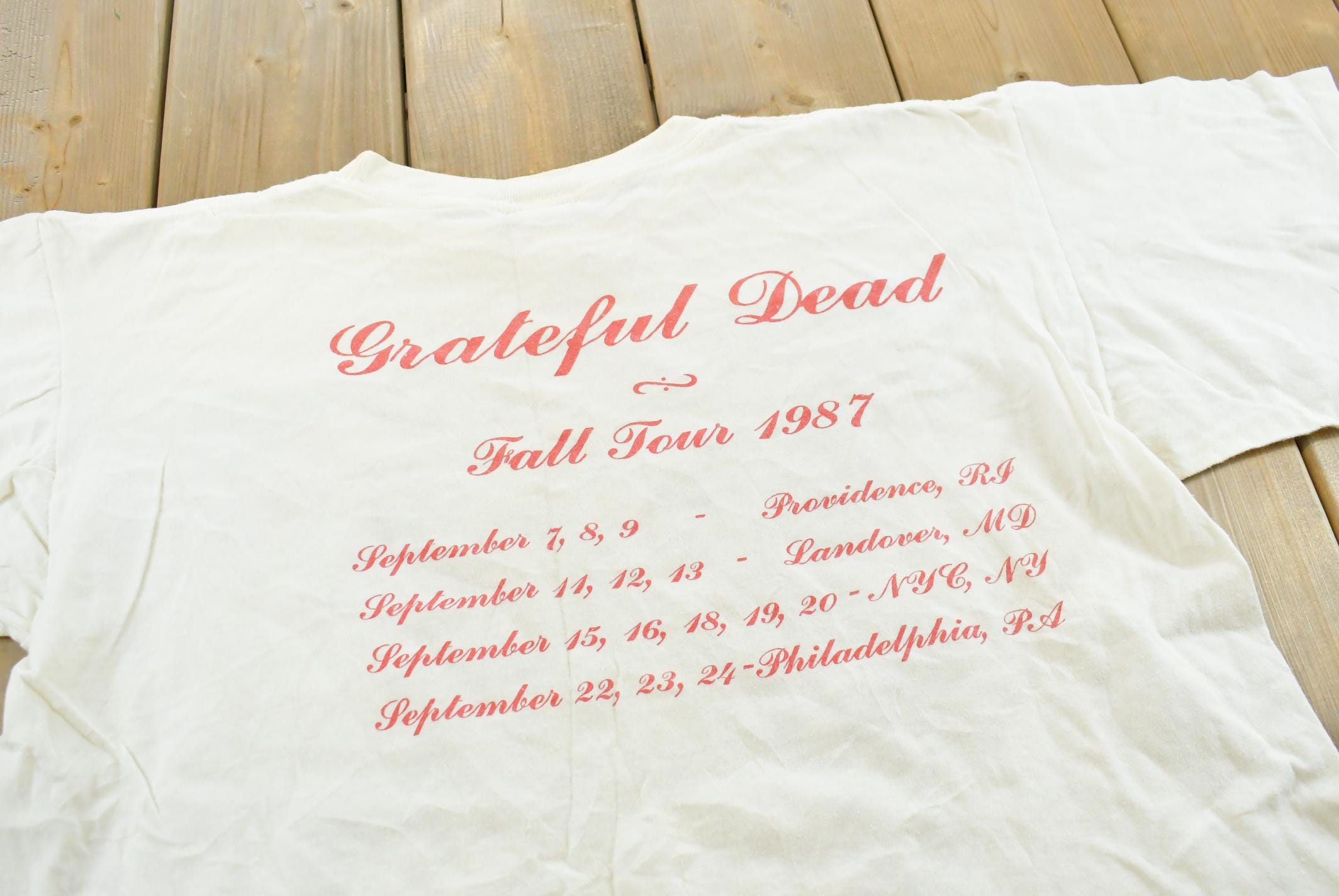 Vintage 1987 The Grateful Dead Touch of Grey Fall Tour Rock Band Concert T-Shirt Men's L