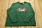 Vintage Christmas Snowman Sweater , 90s Holiday Crewneck , Winter Wear , Festive Graphic Diamond Print