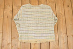 Vintage 1990s LL Bean Abstract Knit Cardigan Sweater Womens M