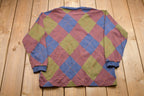 Vintage 1990s Natural Issue Diamond Pattern Button Up Shirt
