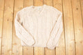 Vintage 1970s Daytons Hand Cable Knit V Neck Sweater Women's S