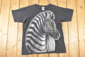 Vintage 1990s Zebra Portrait Souvenir Sahara T-Shirt Men's L