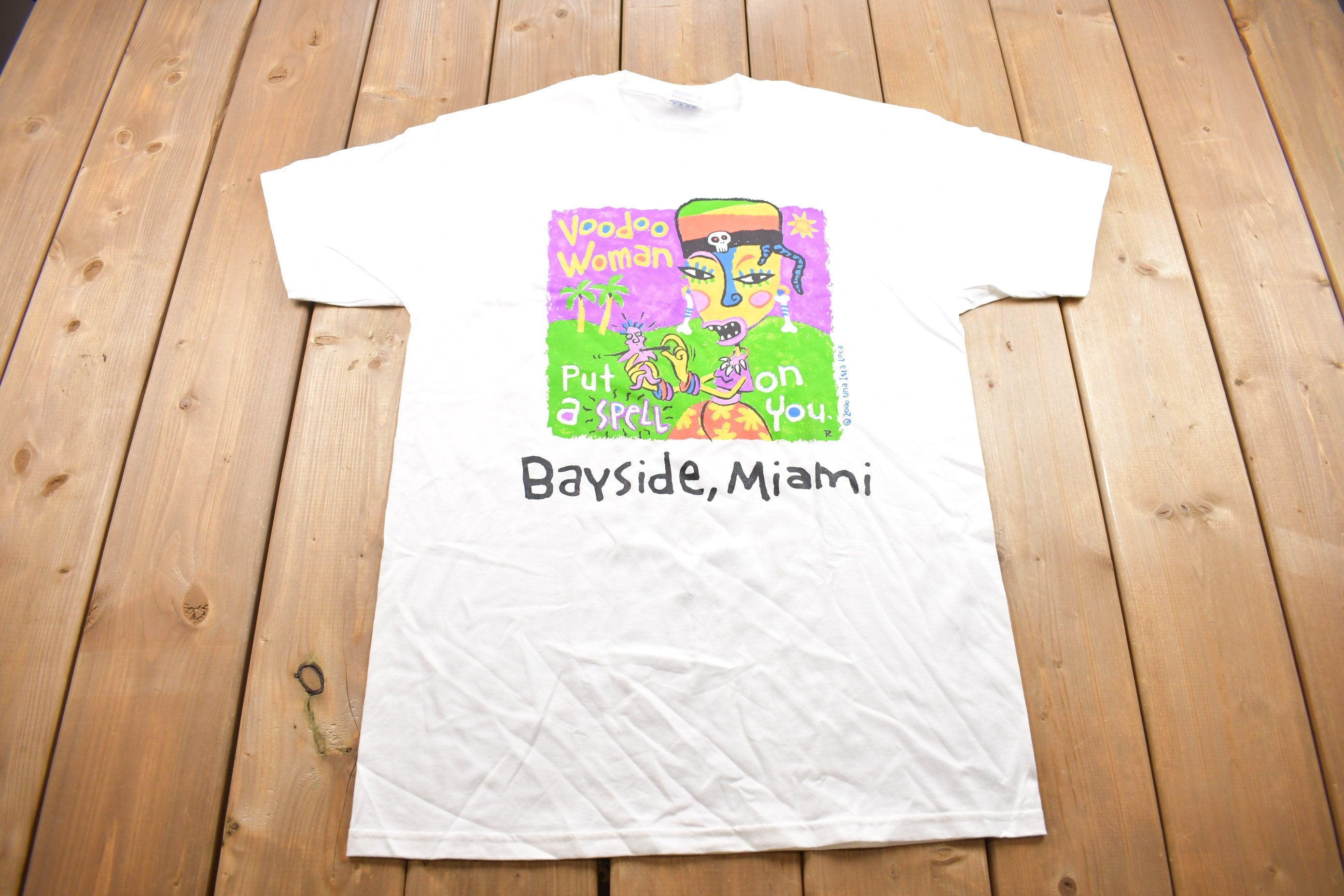 Vintage 2000 Bayside Miami Voodoo Woman Souvenir T Shirt