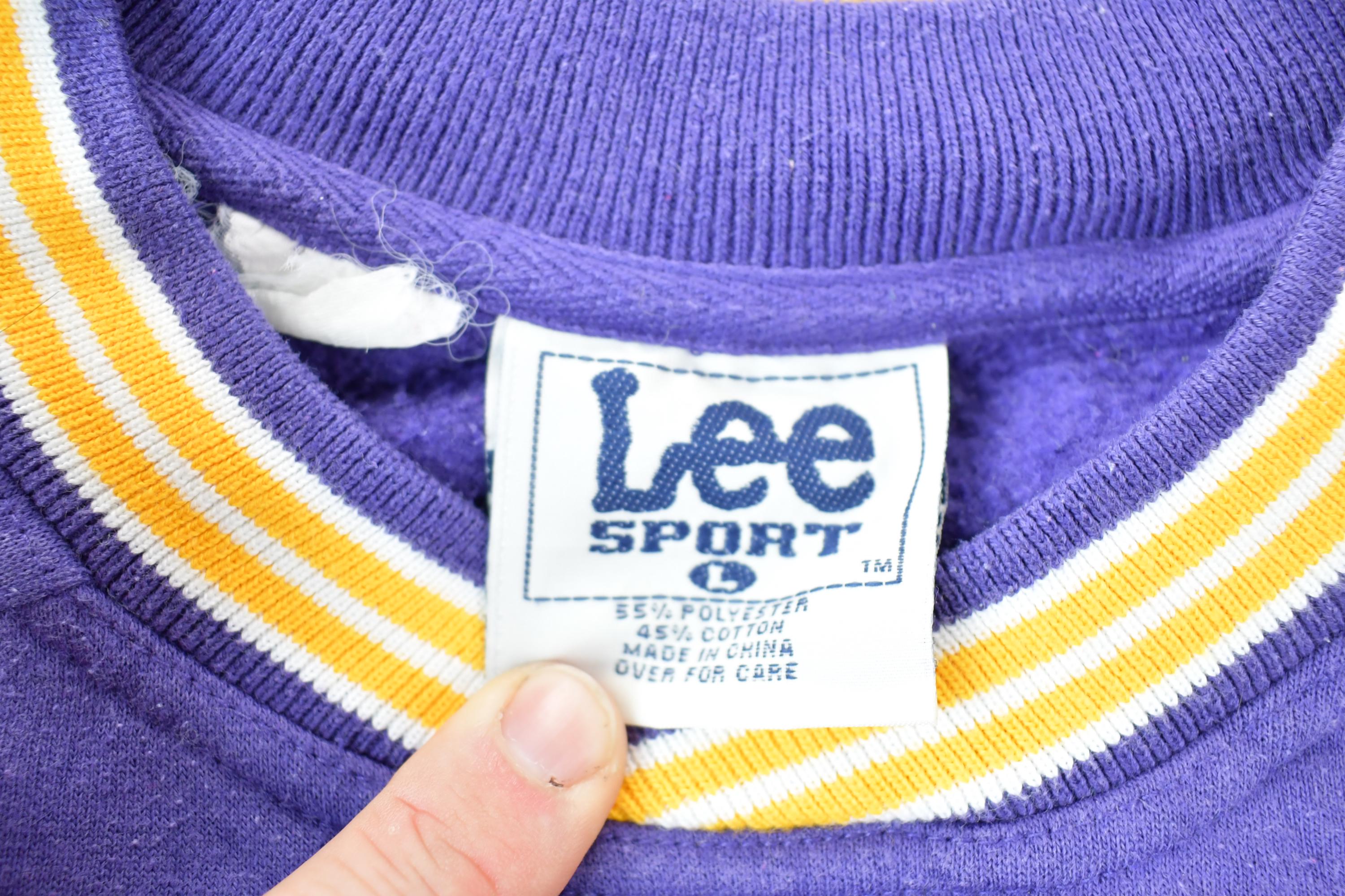 Vintage 1990s Minnesota Vikings NFL Lee Sport Heavy Cotton Crewneck Sweatshirt / Made In USA / Football / Embroidered Sportswear / Americana