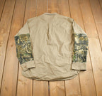 Vintage 1990s Cabelas Forest Camo Embroidered Blank Button Up Shirt