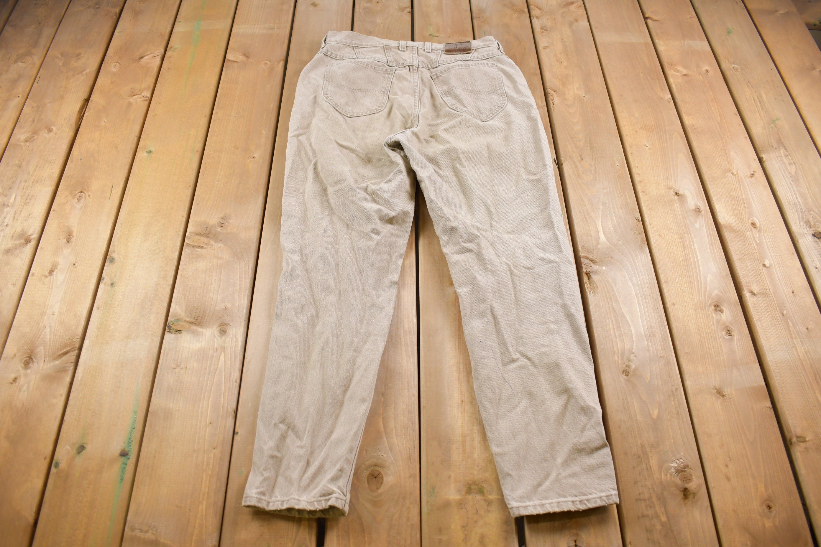 Vintage 1980's Lee Riveted Beige Jeans