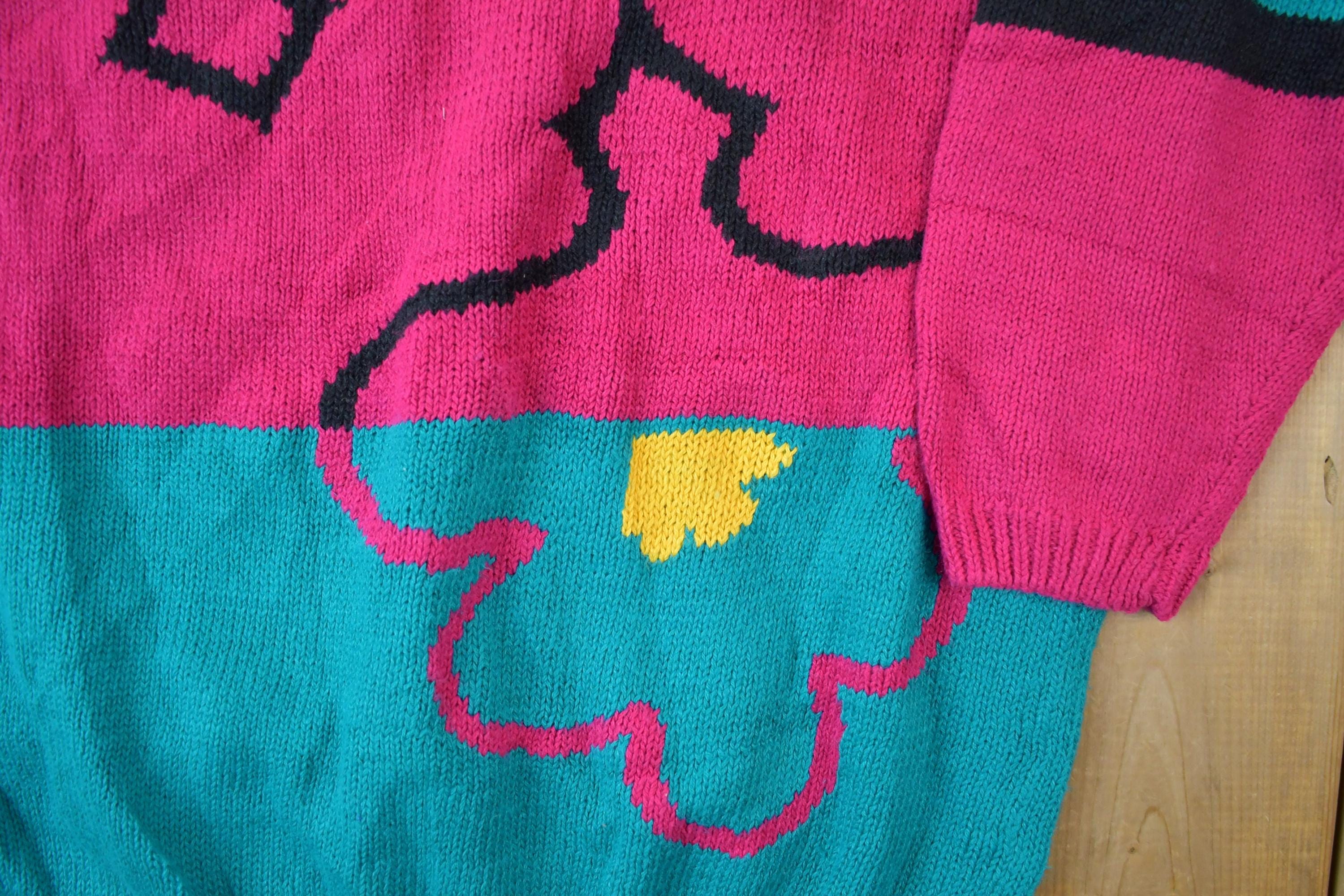 Vintage 1990s Lee Wight Collection Knit Crewneck Sweater / 90s Crewneck / Made In USA / Preppy