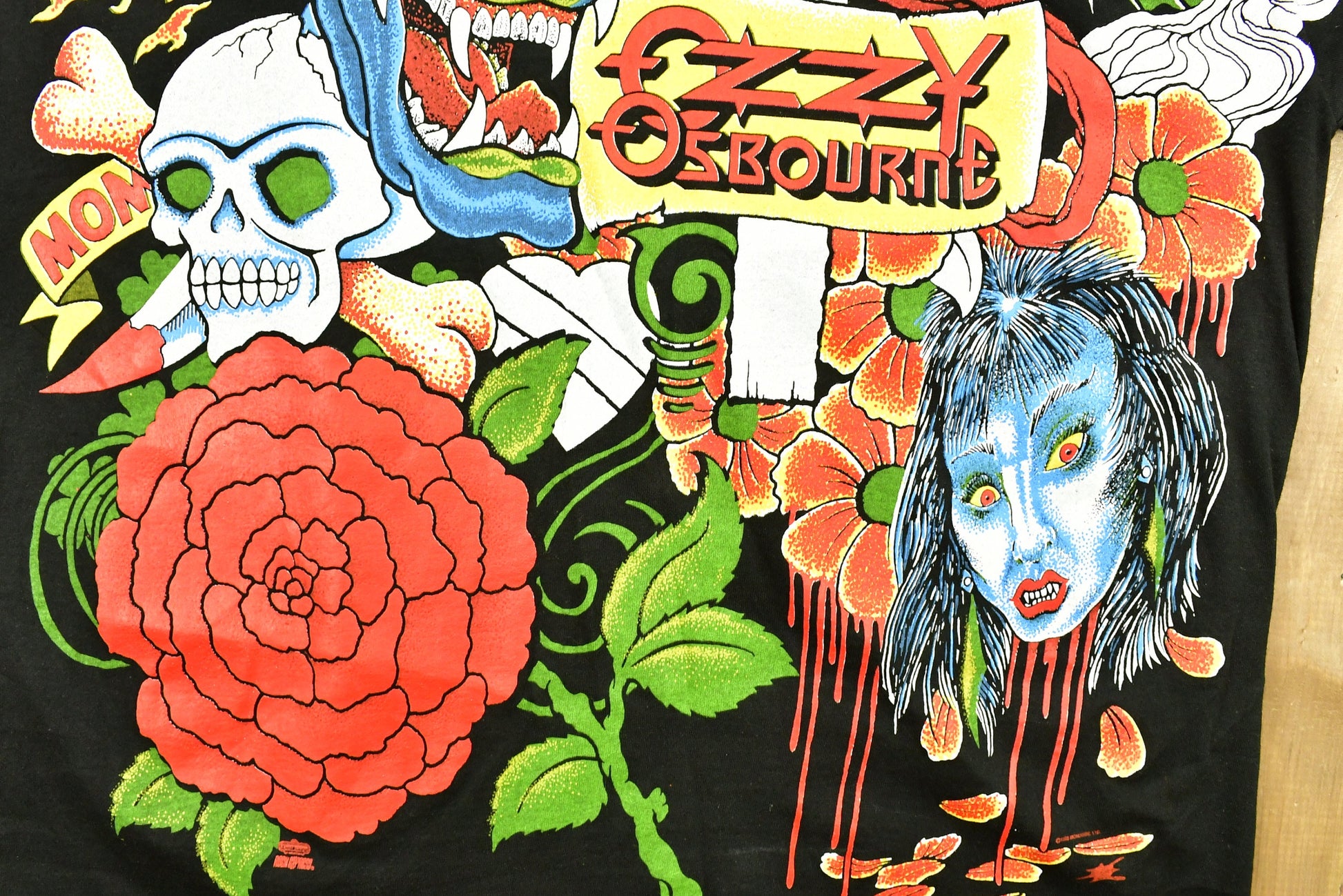 Vintage 1992 Ozzy Osbourne No More Tours T-Shirt All Over Print Band