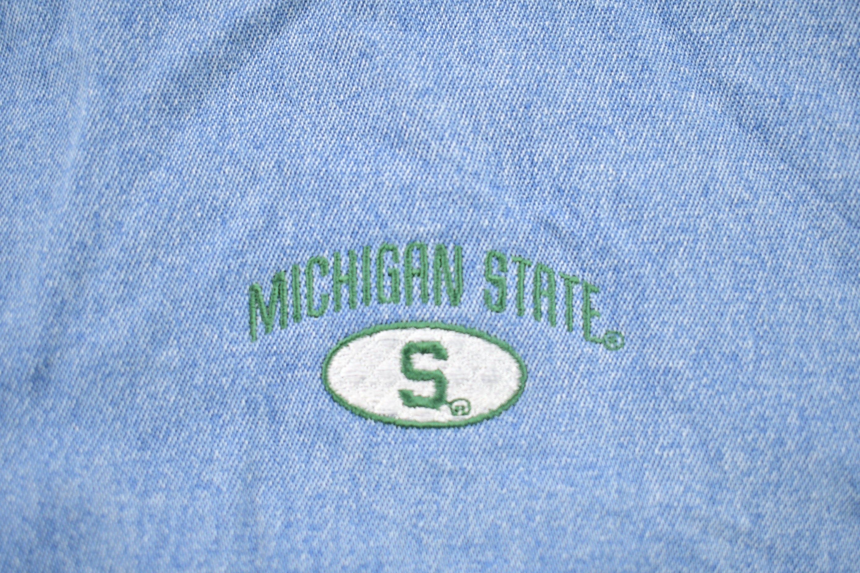 Vintage 1990s University Of Michigan State Collegiate Jean Button Up Shirt