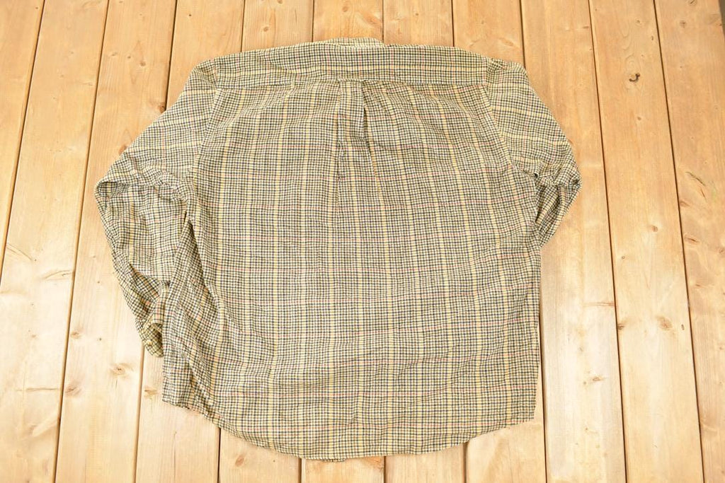 Vintage 1990s Nautica Western Style Plaid Button Up Shirt Men's XL