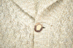 Vintage 1970s 100% Wool Tundra Knit Shawl Collar Cardigan Sweater