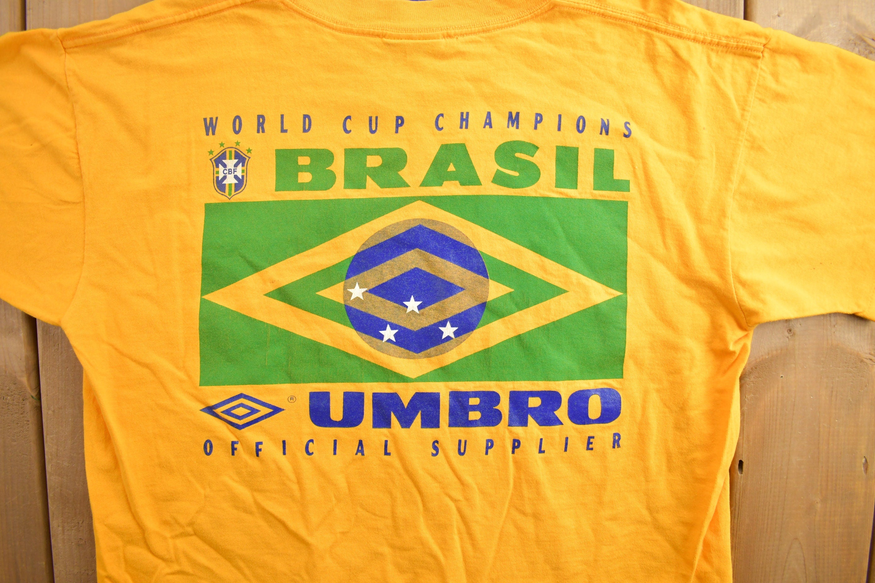 Vintage 1990s Brazil World Cup Champions Graphic T Shirt